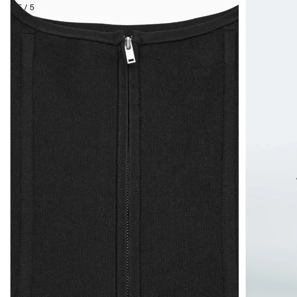 COS Square Neck Black structured Midi Dress - Picture 5 of 5